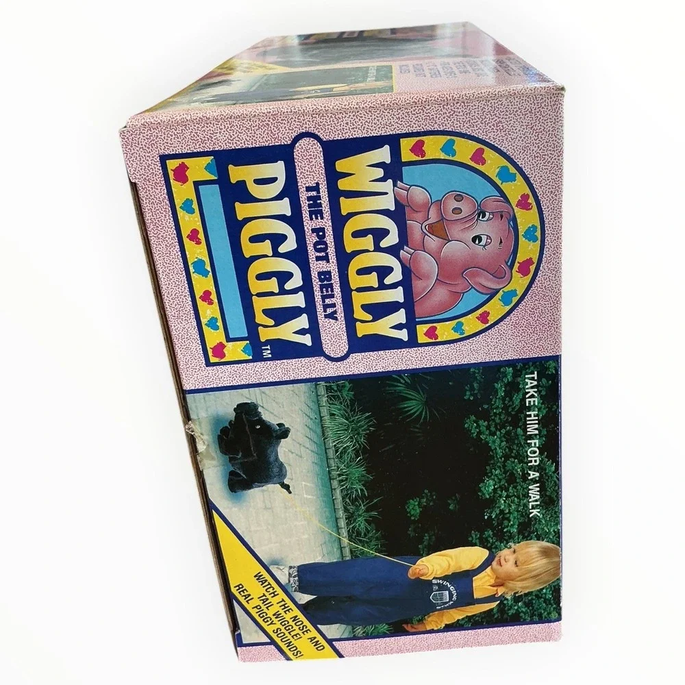 Wiggly‎ The Pot Belly Piggly Black Walking Pig Toy with Box Vintage